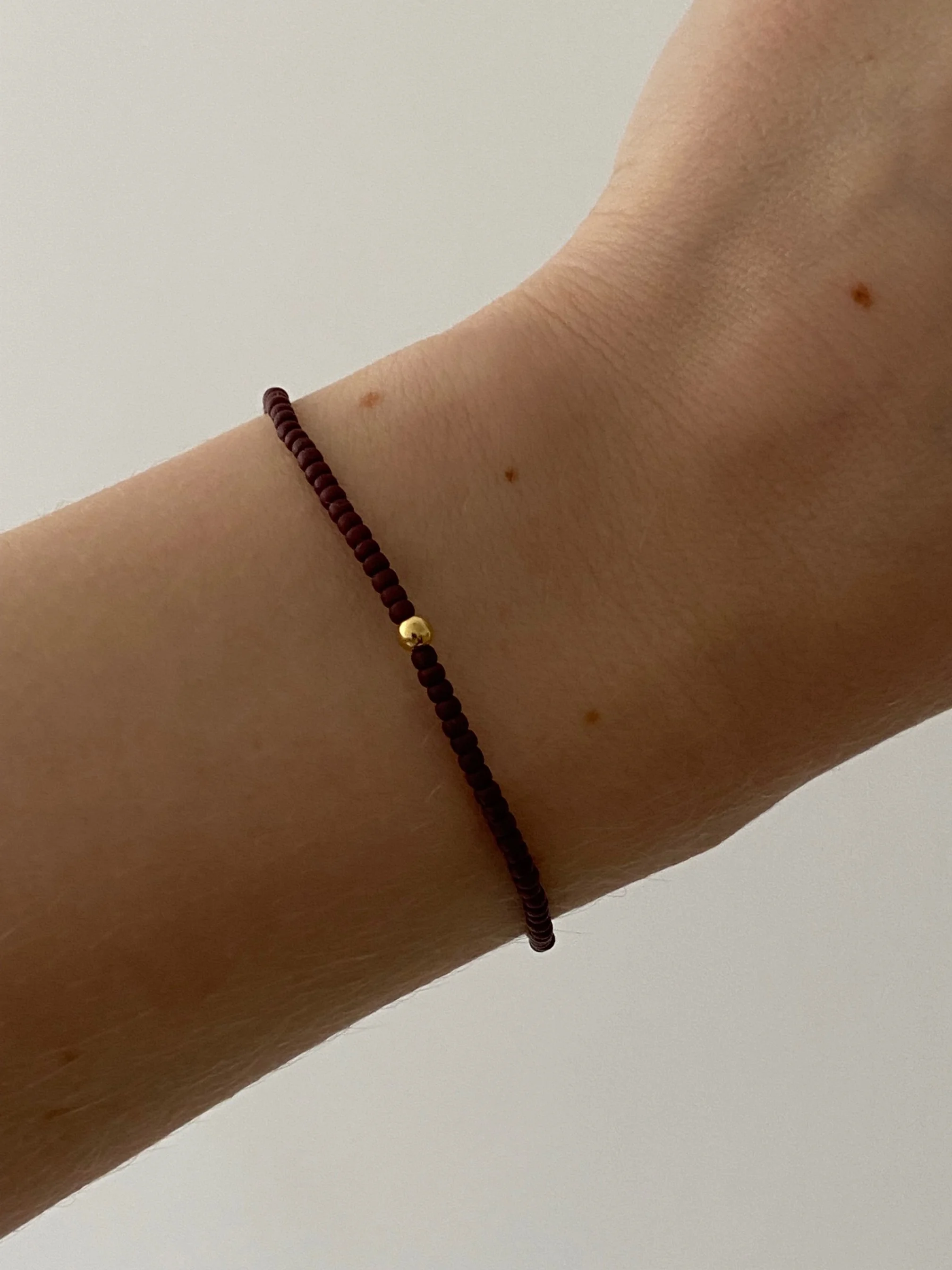 Handcrafted Dark Chocolate Brown Beaded Bracelet — JOYEM